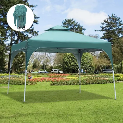 Pavillon Gartenpavillon Partyzelt Gartenzelt Festzelt Doppeldach UV-beständig Wasserabweisend Grün 3 x 3 x 2,75 m
