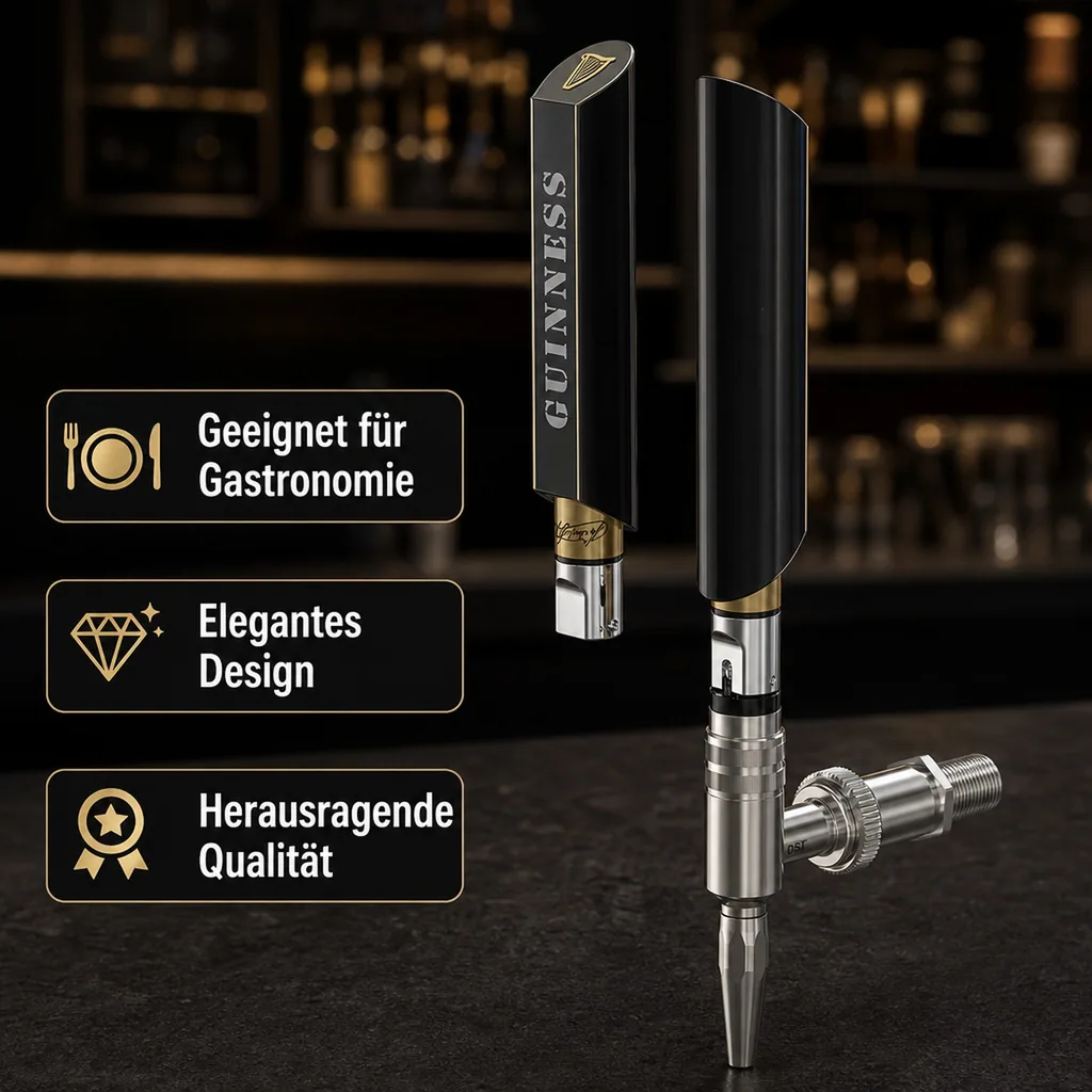 Kompensatorhahn, Zapfhahn, Bierzapfhahn für Guinness, Farbe: Edelstahl
