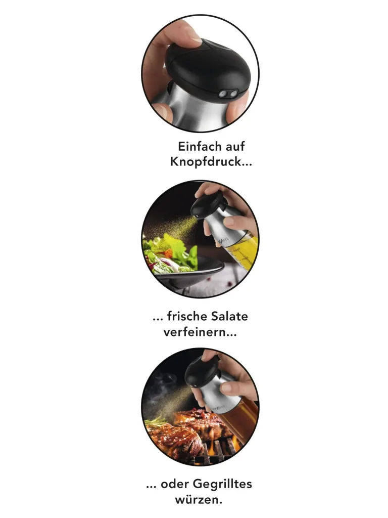 Sprühflasche Essig und Öl 2in1, Edelstahl, 200 ml