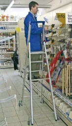 Stufen Stehleiter Alu 5 Stufen Leiter fahrbar