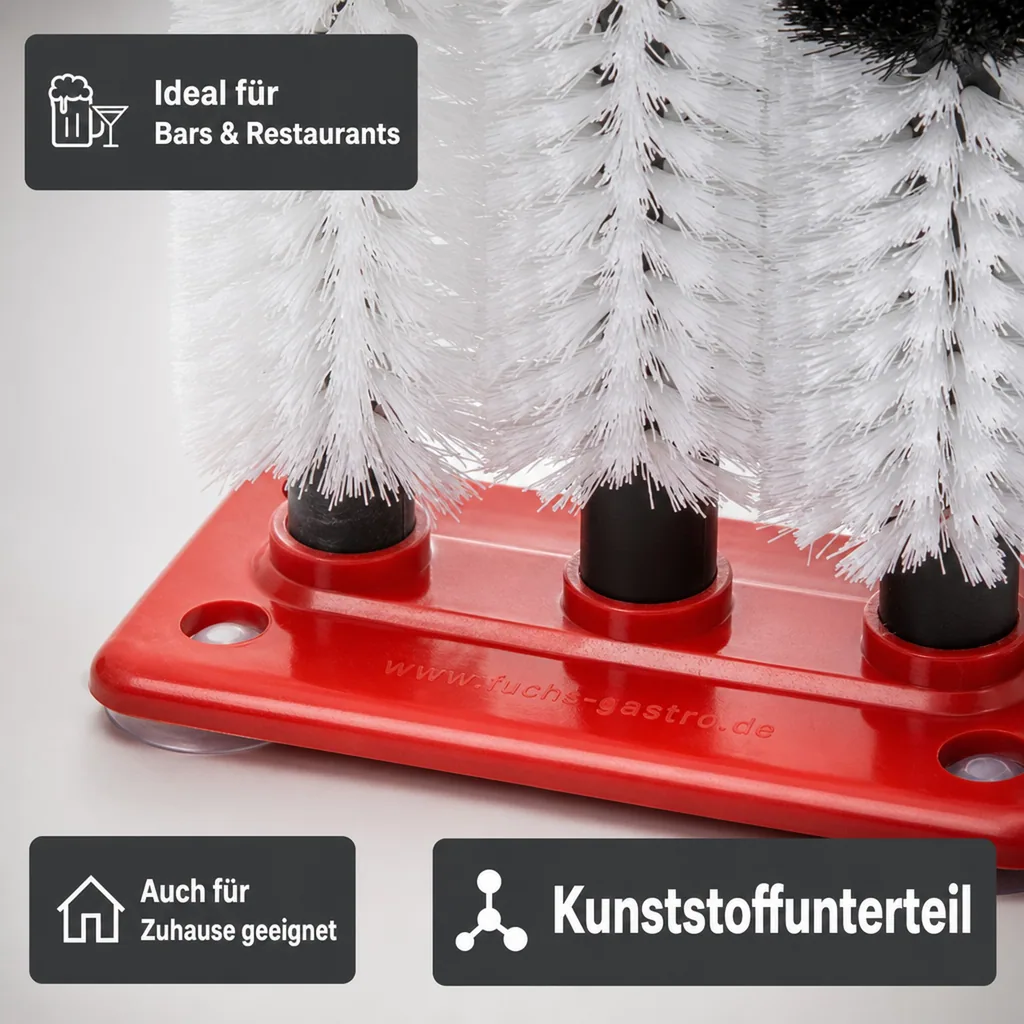 Gläserspülbürste, Gläserspülbürstengarnitur Profis - GR-2 - 2 x 18 + 1 X 24 cm