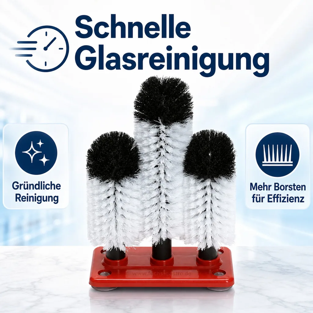 Gläserspülbürste, Gläserspülbürstengarnitur Profis - GR-2 - 2 x 18 + 1 X 24 cm