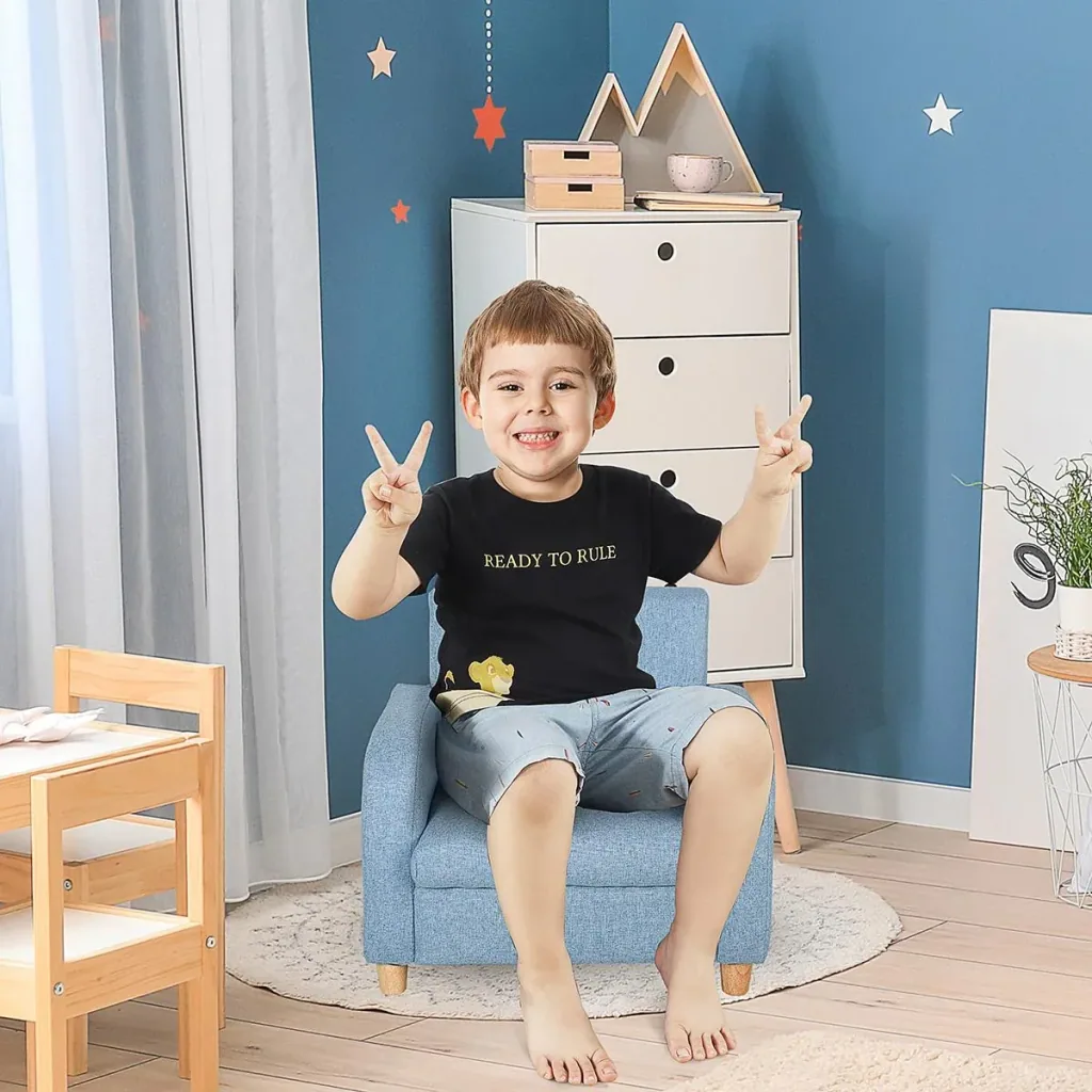 Kindersessel Kindersofa mit dickem Schaumstoff und dicken Sitzkissen Kindercouch Stuhl Liegesofa mit Anti-Rutsch-Füßen