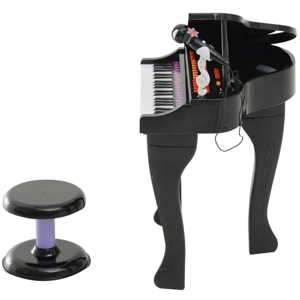 Kinderklavier Musikinstrument 37 Tasten MP3 USB inkl. Hocker schwarz