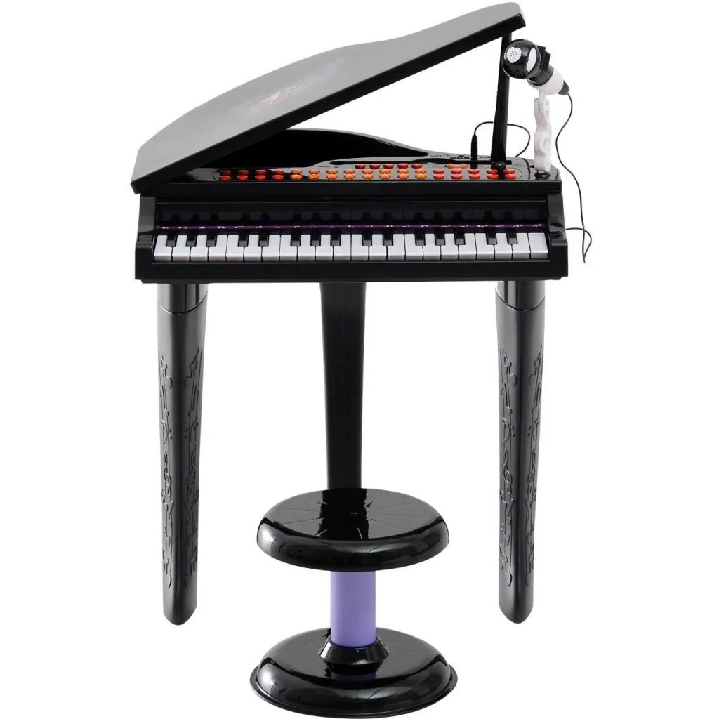 Kinderklavier Musikinstrument 37 Tasten MP3 USB inkl. Hocker schwarz