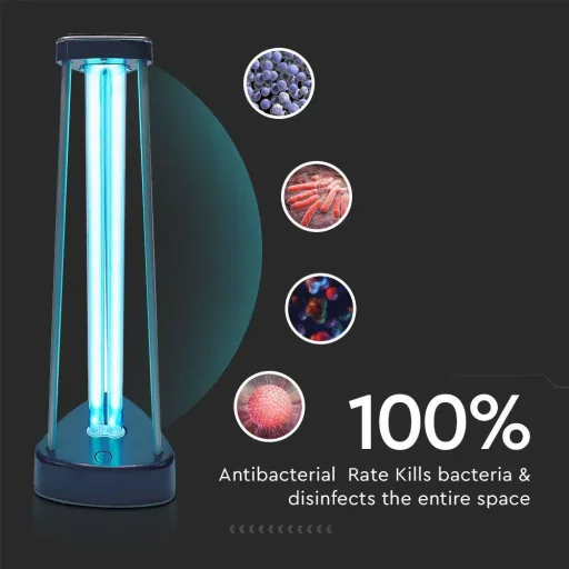 VT-3238 UVC-Lampe mit Ozon - Desinfizierend - Tötet 99,9% Bakterien und Viren - Ultraviolette C-Strahlung - 60 m² - 38W