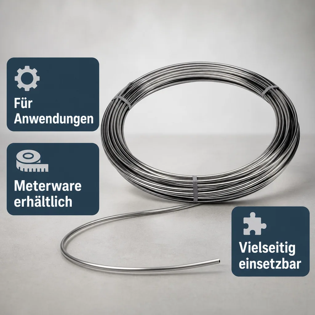Edelstahlrohr, Rohr Rostfrei - NW 7 mm, 8 x 0,5 mm, Meterware