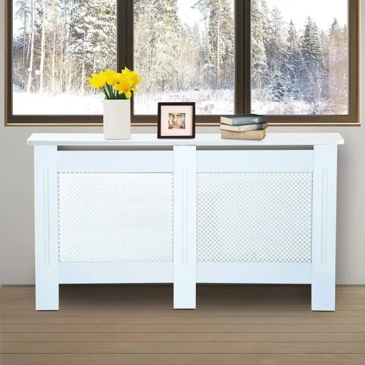 Heizkörperabdeckung 152cm Weiß