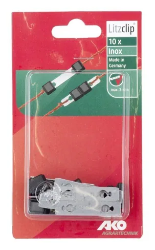 Litzclip Litzenverbinder, 3mm, gerade, Edelstahl,10 Stück