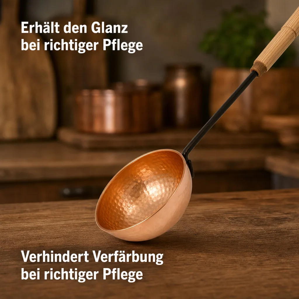 Kelle, Schöpfkelle - Kupfer mit gehämmerter Oberfläche