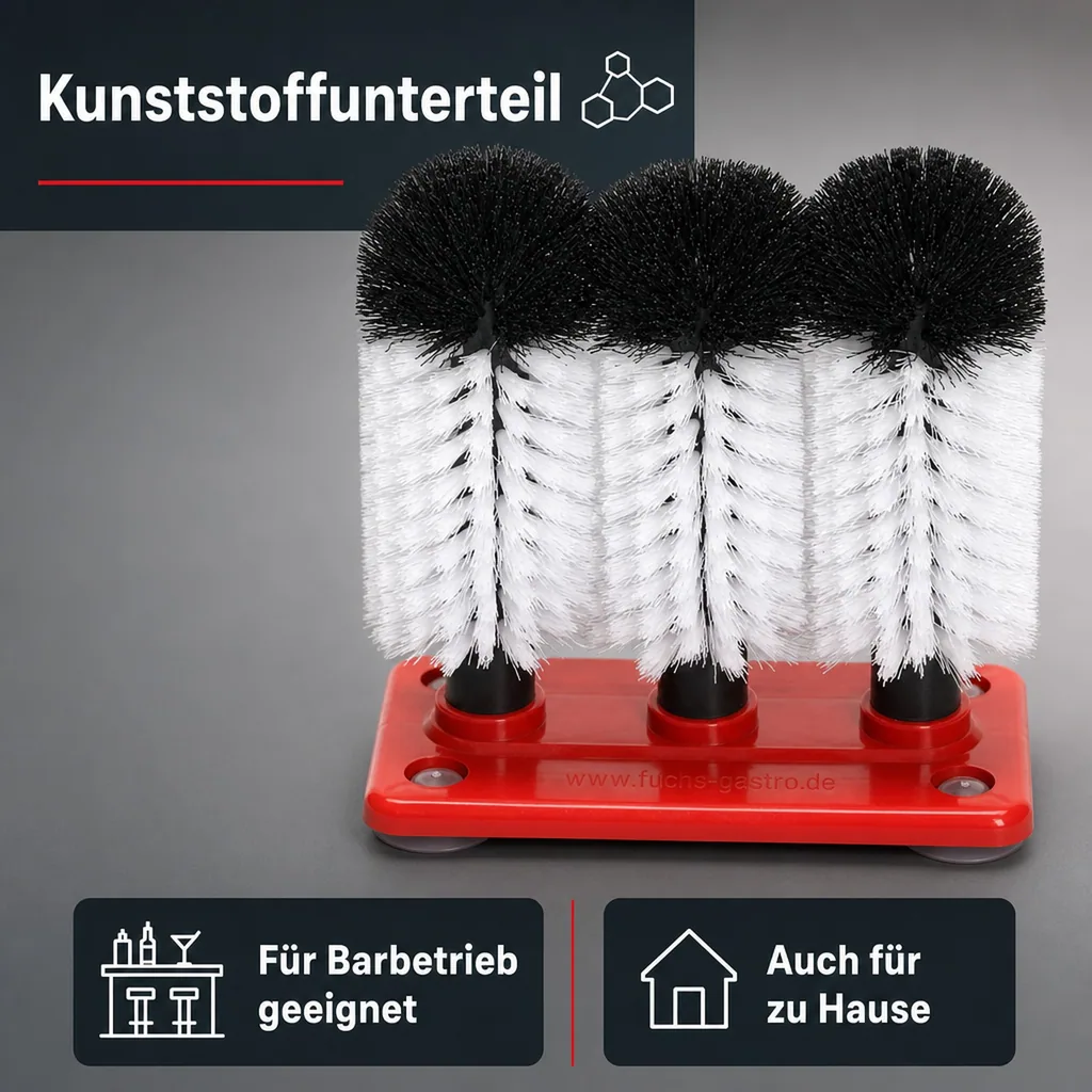 Gläserspülbürste, Gläserspülbürstengarnitur Profis - GR-1 - 3 x 18 cm