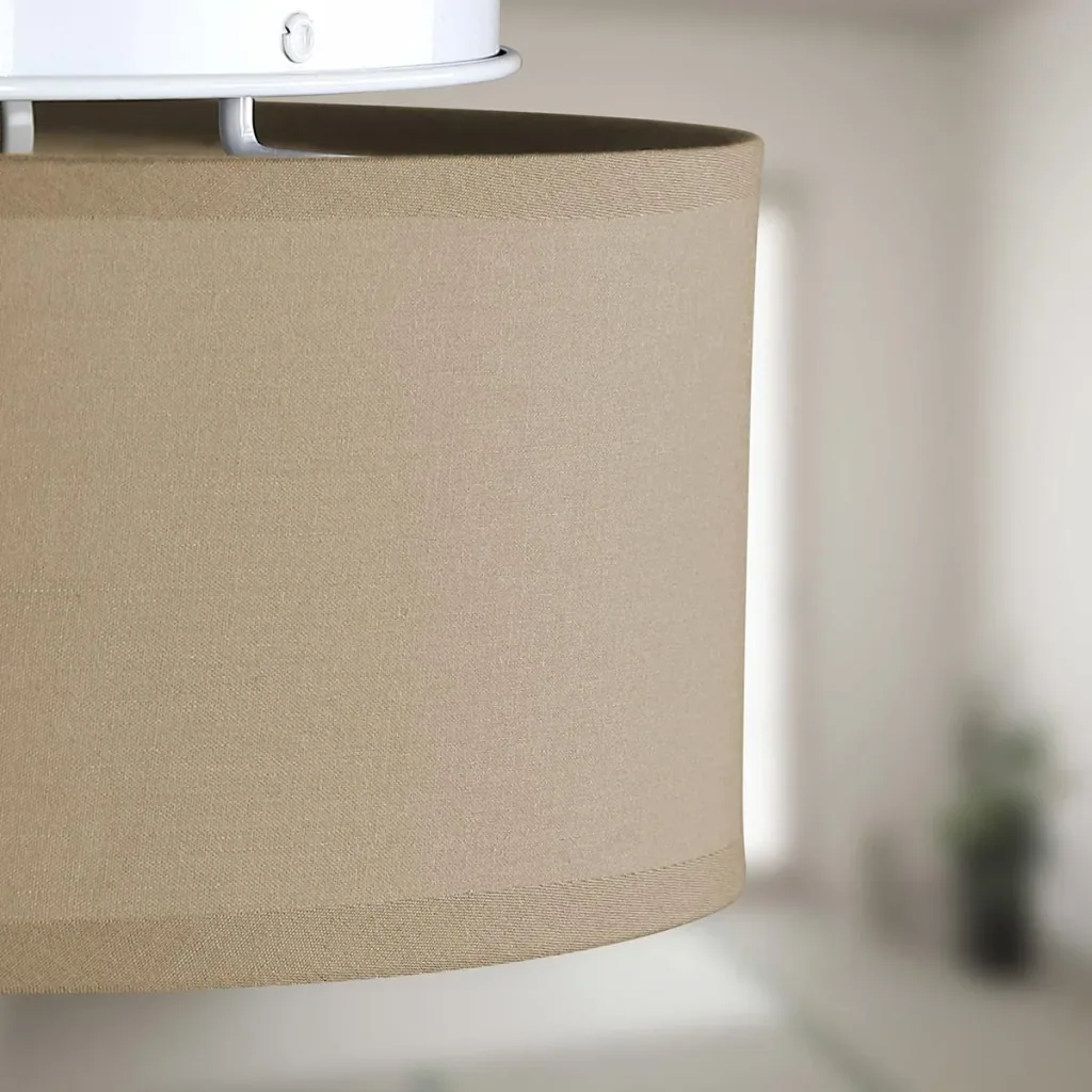 Deckenleuchte - Taupe - Stoff - Ø38cm