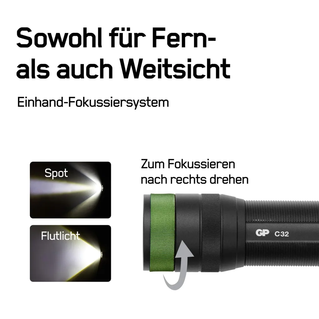 DISCOVERY Taschenlampe mit CRE LED und 300 Lumen, IPX4