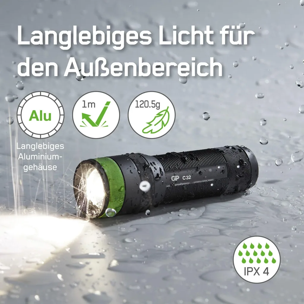 DISCOVERY Taschenlampe mit CRE LED und 300 Lumen, IPX4