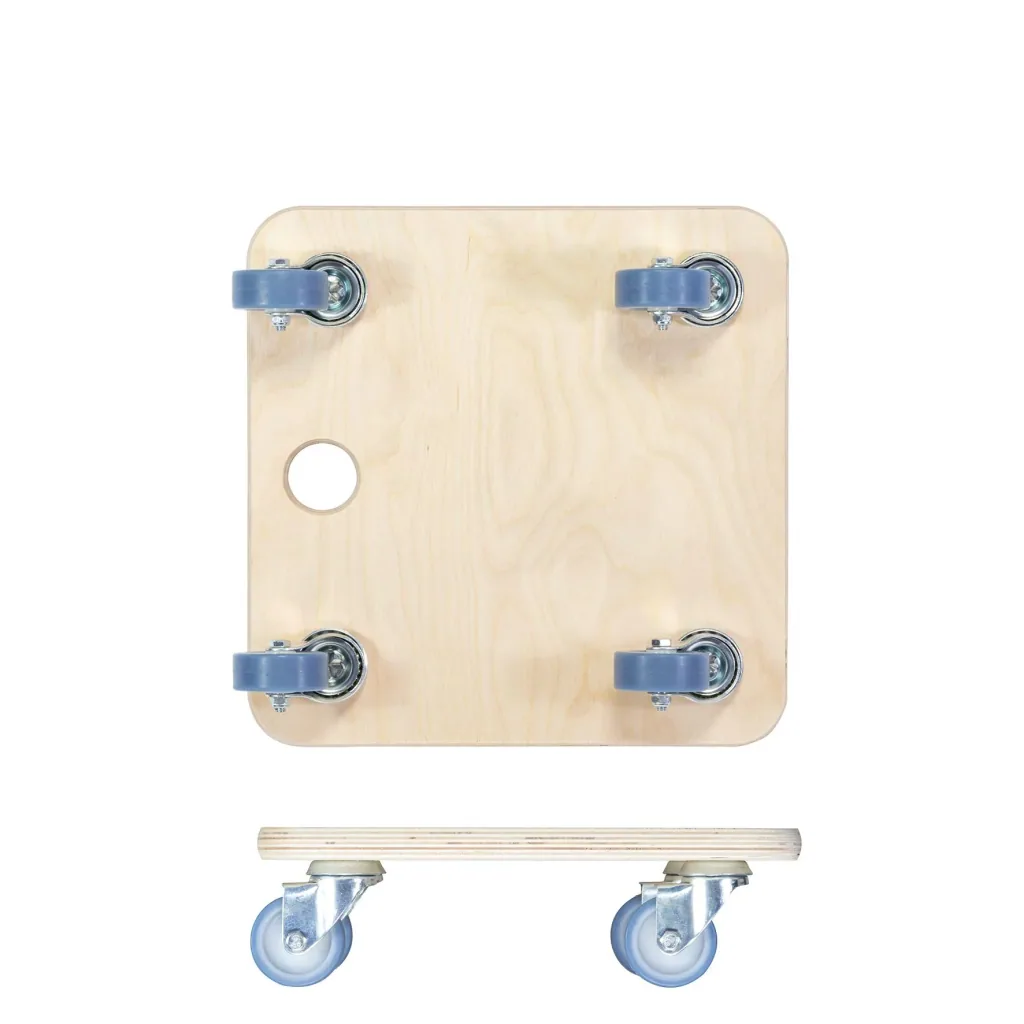 Transporthilfe MM 1353, 29 x 29 x 8,5 cm, softe Rollen Ø 50 mm, Gleitlager, Multiplex Birke FSC®, Tragkraft 250 kg