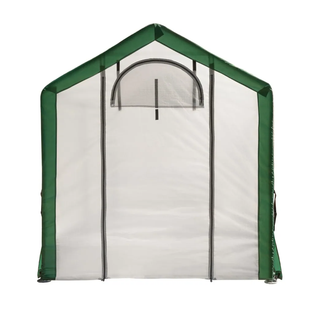 ShelterLogic Gewächshaus 4,32 m² Weiß/Grün, 180×240 cm – Foliengewächshaus mit Aufrolltür, wetterfest