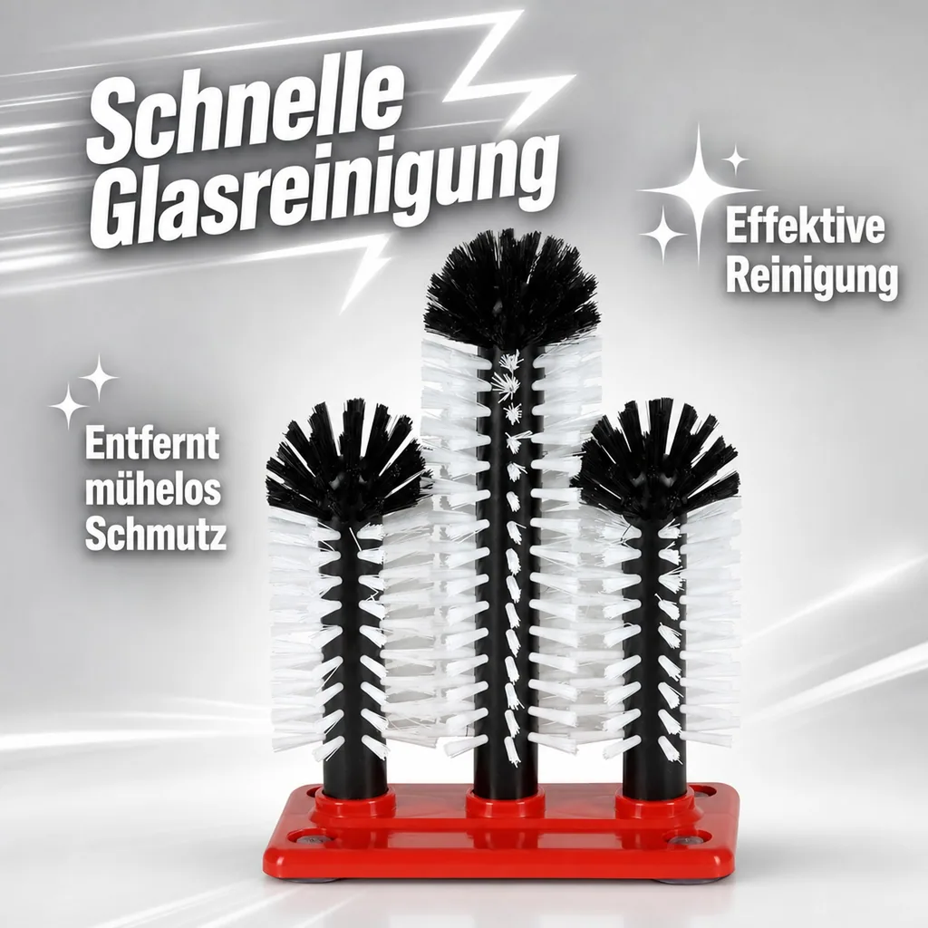 Gläserspülbürste, Gläserspülbürstengarnitur - GR-2 - 2 x 18 + 1 x 24 cm