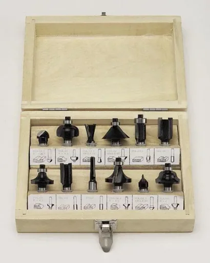HM Fräsersatz ( Oberfräsen ) 12-teilig, 8 mm Schaft