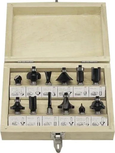 HM Fräsersatz ( Oberfräsen ) 12-teilig, 8 mm Schaft