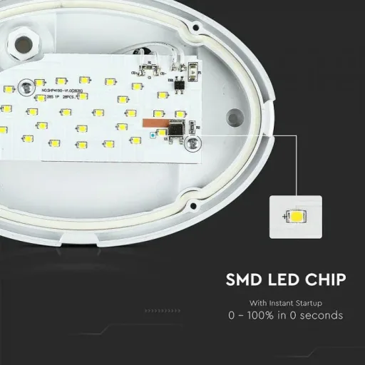 VT-8014 Deckenleuchte oval weiß - 8W - 560Lm - 3000K