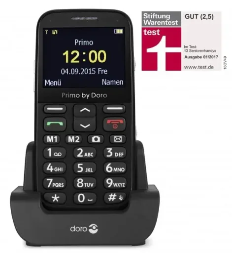 Großtastenhandy Primo 366 schwarz, mit Tischladefunktion, Bluetooth, Taschenlampe, FM-Radio, Stand-by-Zeit bis 12 Tage