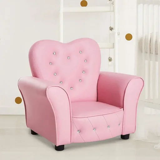 Kindersessel Kindersofa Prinzessin Minisofa herzförmig Rosa