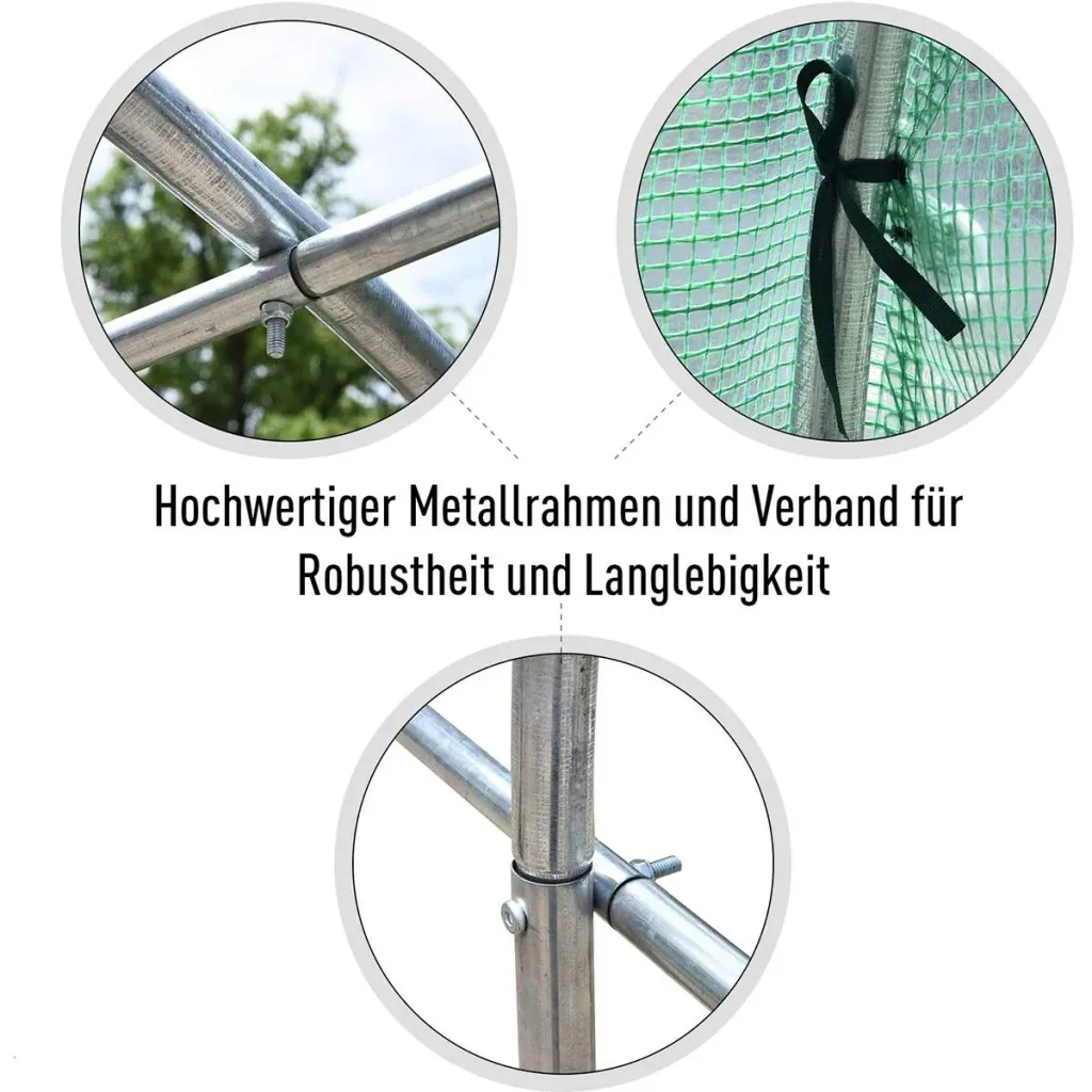 Foliengewächshaus mit Fenster grün