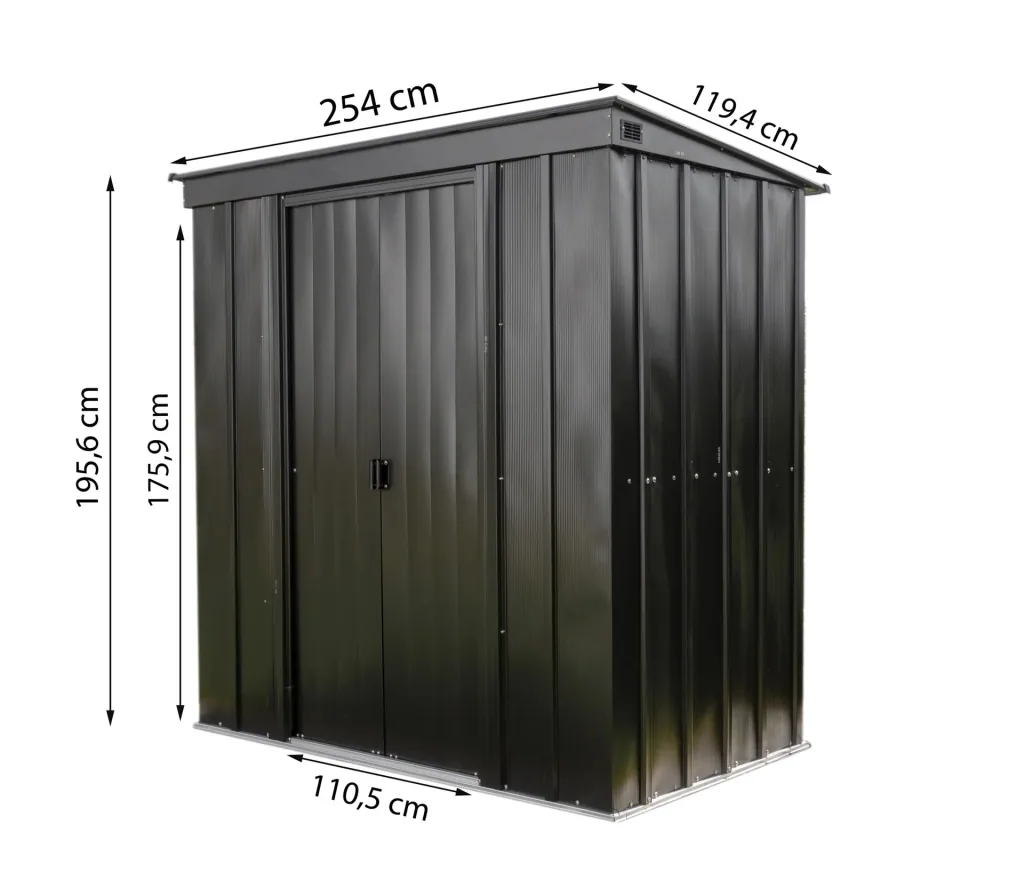 Metallgerätehaus 8x4 onyx schwarz