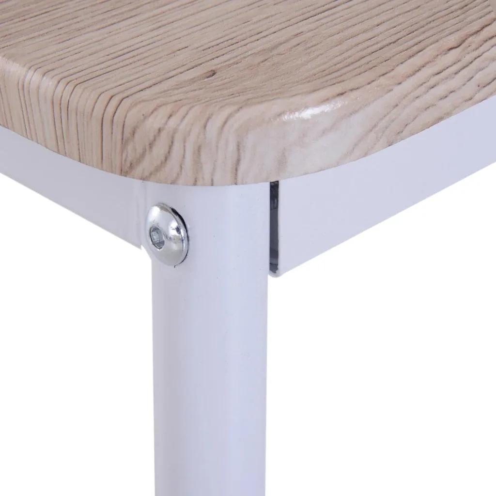 3-teilige Essgruppe Sitzgruppe Esstisch Set Holztisch Naturholzmaserung mit 1 Tisch + 2 Stühlen