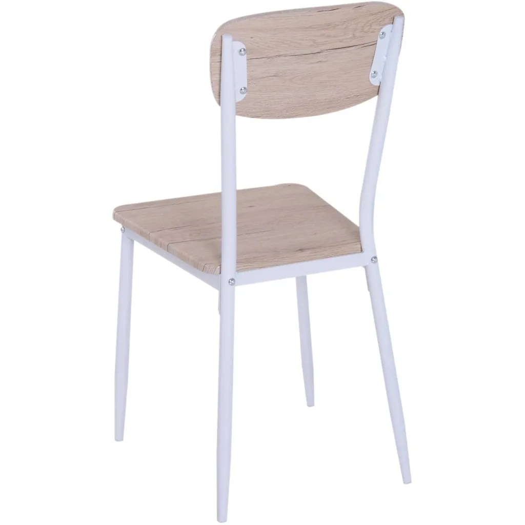 3-teilige Essgruppe Sitzgruppe Esstisch Set Holztisch Naturholzmaserung mit 1 Tisch + 2 Stühlen