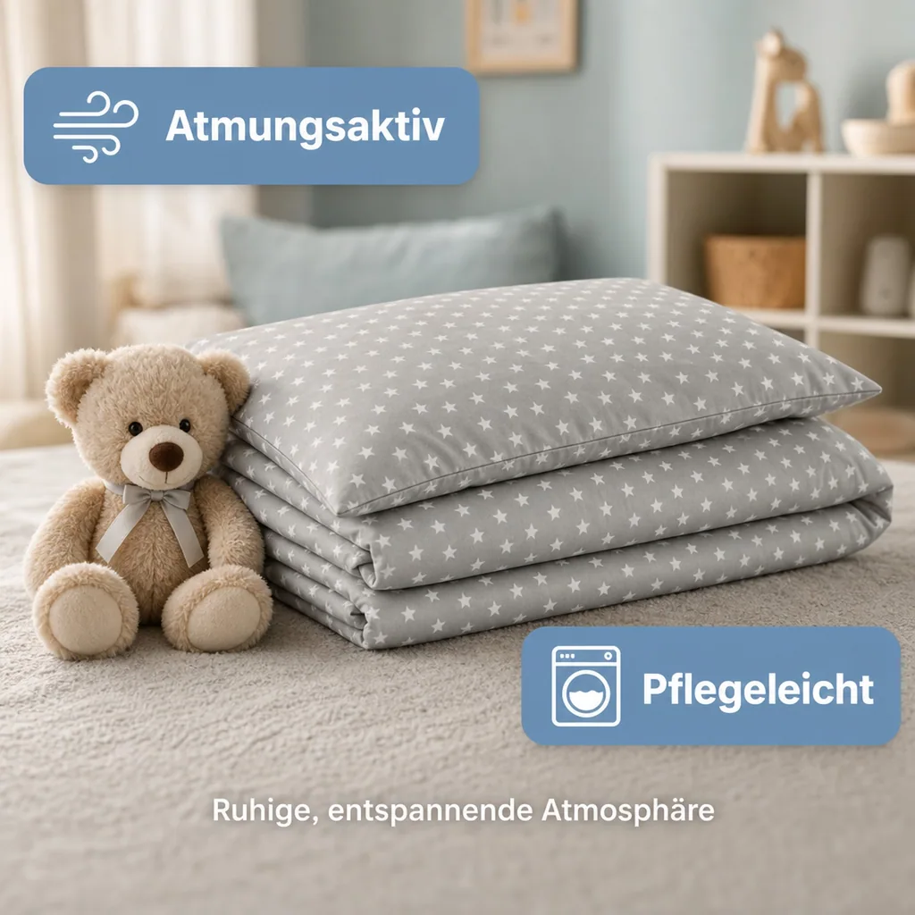 Bink Kinderbettwäsche Sterne grau 100 x 135