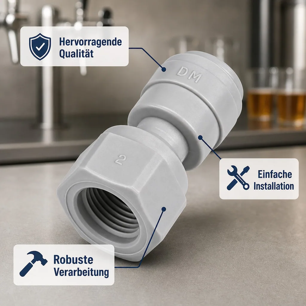 Steckanschluss, Steckverbinder mit UNF-Innengewinde 3/8" Schlauch x 7/16-20 UNF