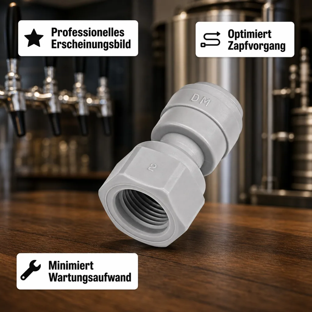 Steckanschluss, Steckverbinder mit UNF-Innengewinde 3/8" Schlauch x 7/16-20 UNF
