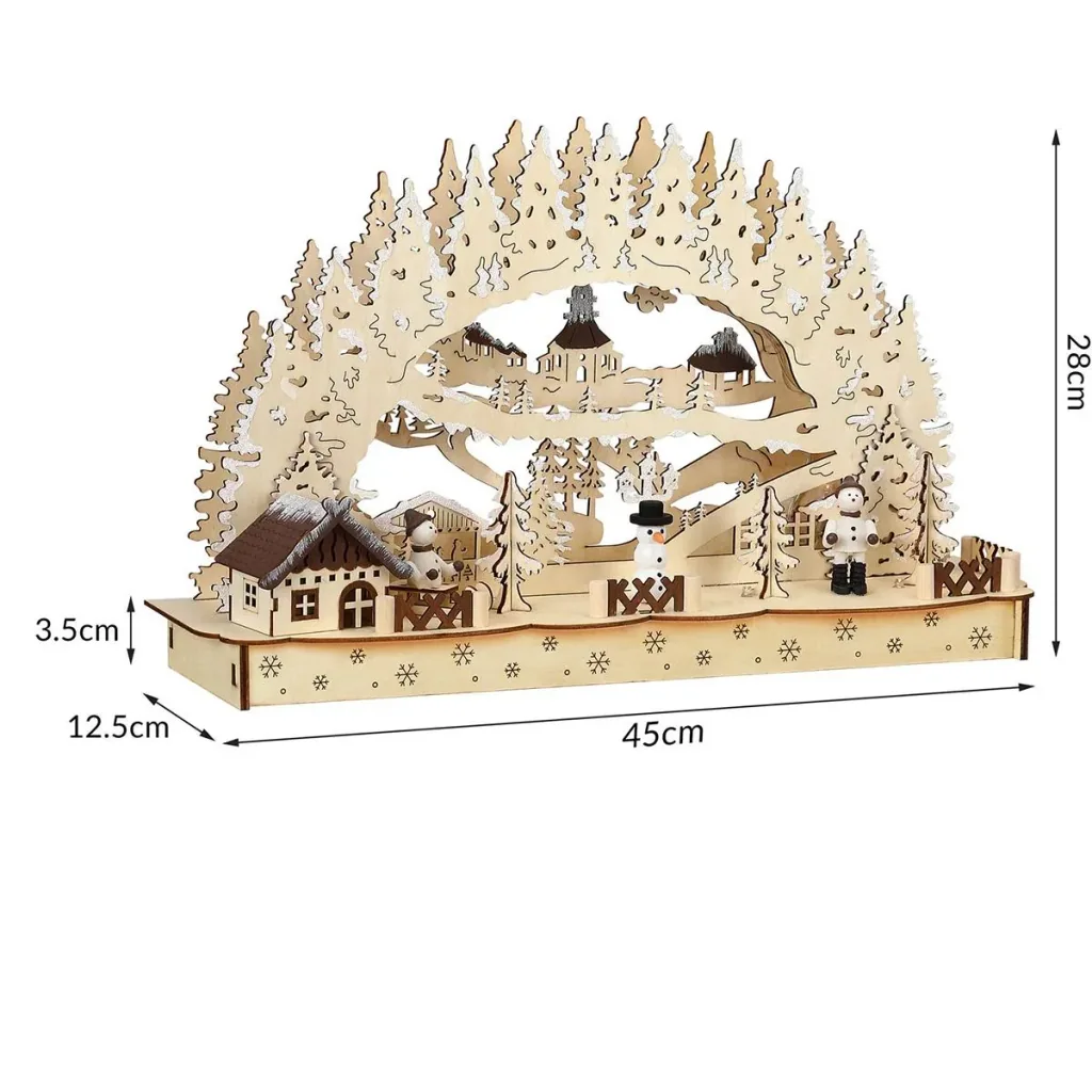 LED-Kerzenbogen - Kerzenständer - Weihnachten - Holz