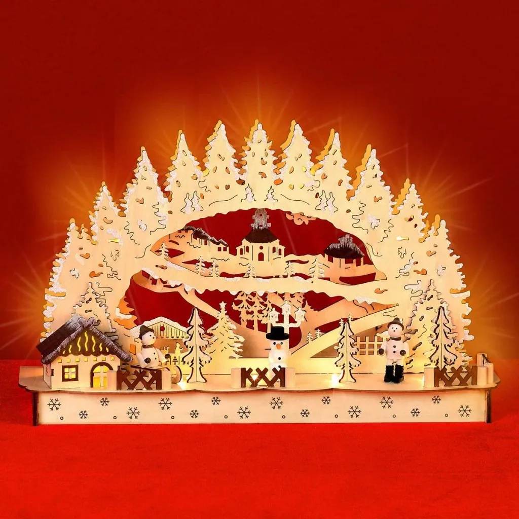 LED-Kerzenbogen - Kerzenständer - Weihnachten - Holz
