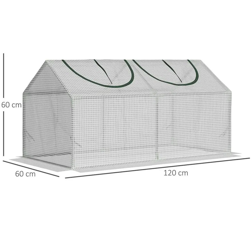 Poly-Gewächshaus mit Fenster PE-Gewächshaus Tomatenhaus Kühlrahmen 119 x 60 x 60 cm weiß