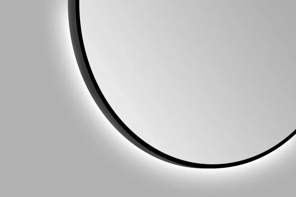 Dekorativer Wandspiegel "Black OROS" - Light mit indirekter LED Beleuchtung Ø 120 cm