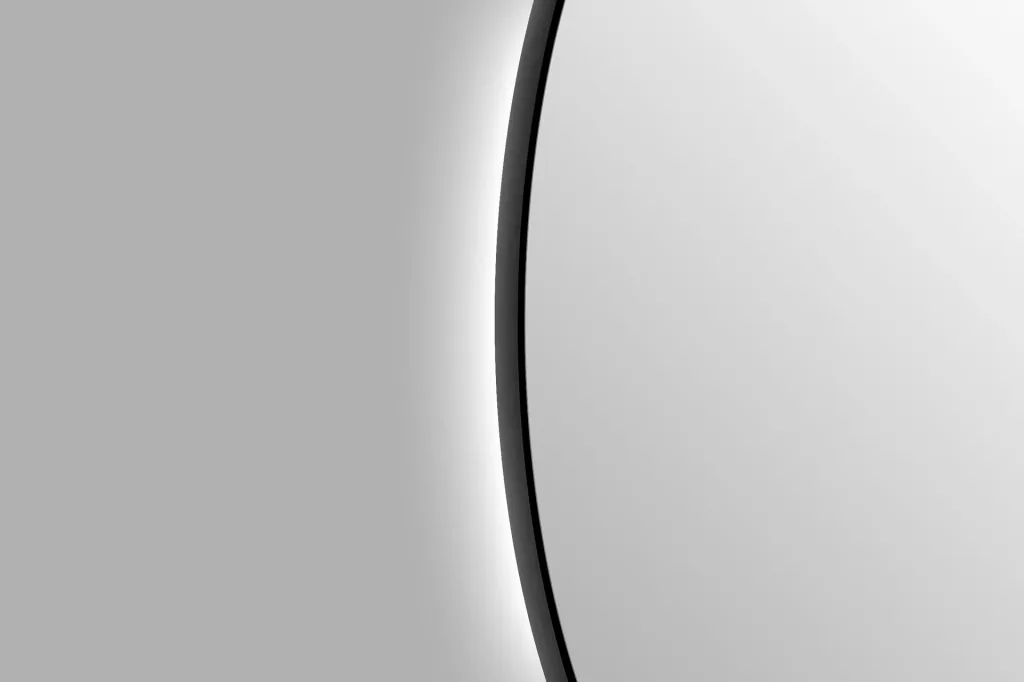 Dekorativer Wandspiegel "Black OROS" - Light mit indirekter LED Beleuchtung Ø 120 cm