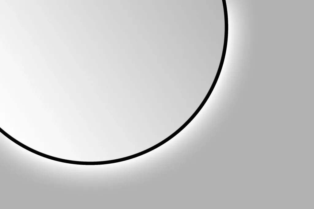 Dekorativer Wandspiegel "Black OROS" - Light mit indirekter LED Beleuchtung Ø 120 cm