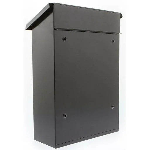 Briefkasten mit 2 Tasten - schwarz glänzend - 400x250x100 mm