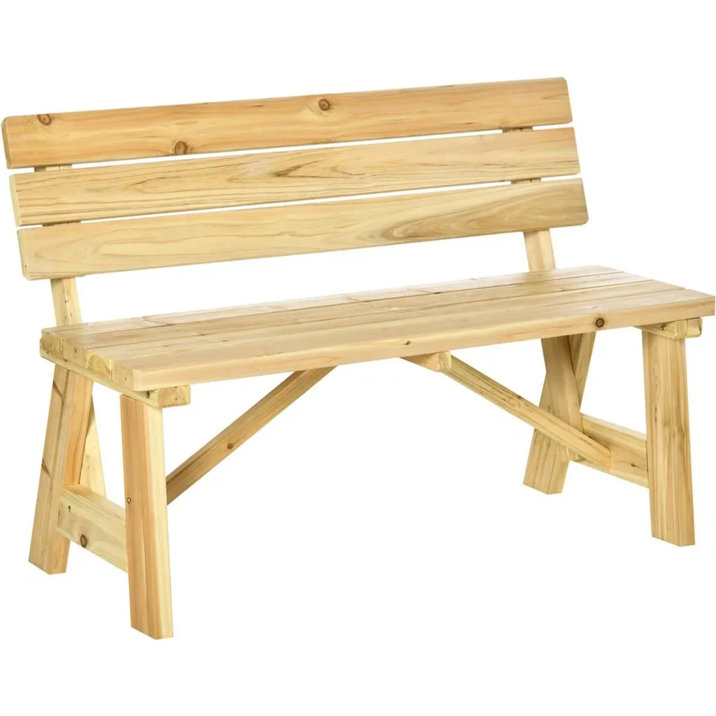 Gartenbank 2-Sitzer Parkbank aus Holz Sitzbank bis 220 kg Bank Terrassenbank mit Rückenlehnen Gartenmöbel Massivholz 116