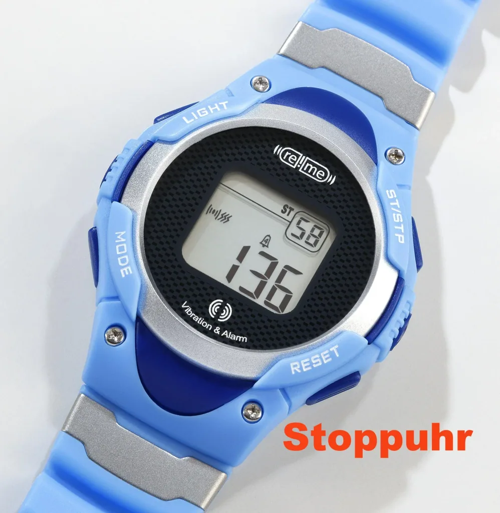 Armbanduhr, mit 8-fach Alarm, Stoppuhr und Count-Down-Funktion (Kurzzeitwecker)
