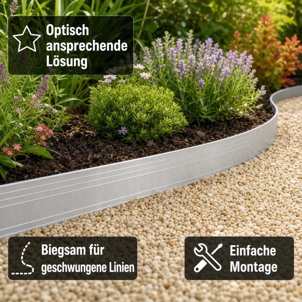 Ultra Starke Alu Rasenkante 14cm x 100cm | Beeteinfassung | Beetumrandung | Beetbegrenzungen