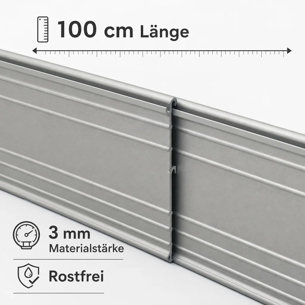 Ultra Starke Alu Rasenkante 14cm x 100cm | Beeteinfassung | Beetumrandung | Beetbegrenzungen