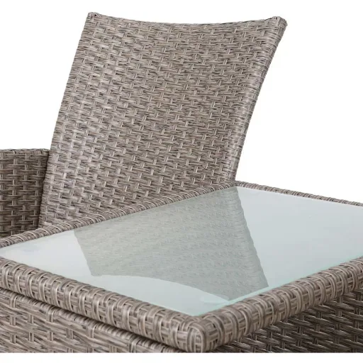 Gartenbank / Love Bench mit Box / Tisch mit Sitzkissen 143x64x87cm - Grau
