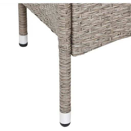 Gartenbank / Love Bench mit Box / Tisch mit Sitzkissen 143x64x87cm - Grau