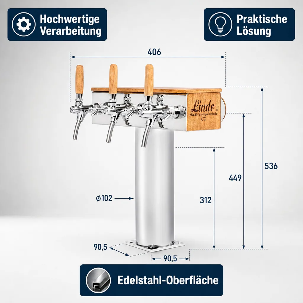 Schanksäule Modell T Grand, 3-leitig