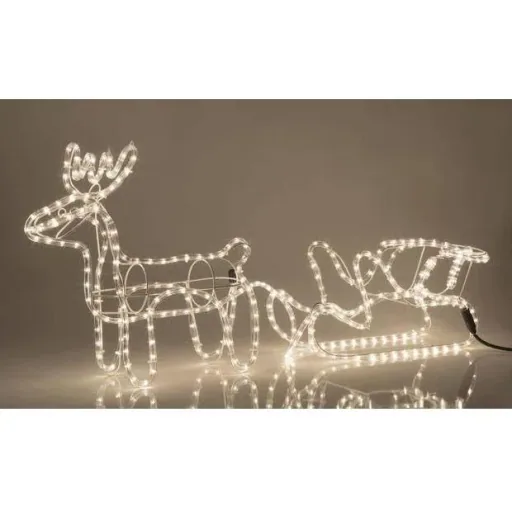 Weihnachtsbeleuchtung Rentier mit Schlitten - Warm White