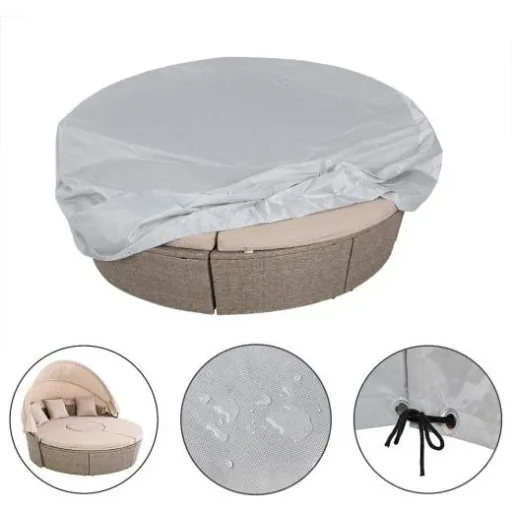 Abdeckung Garden Day Bed Oxford, 188 x 50cm, silber