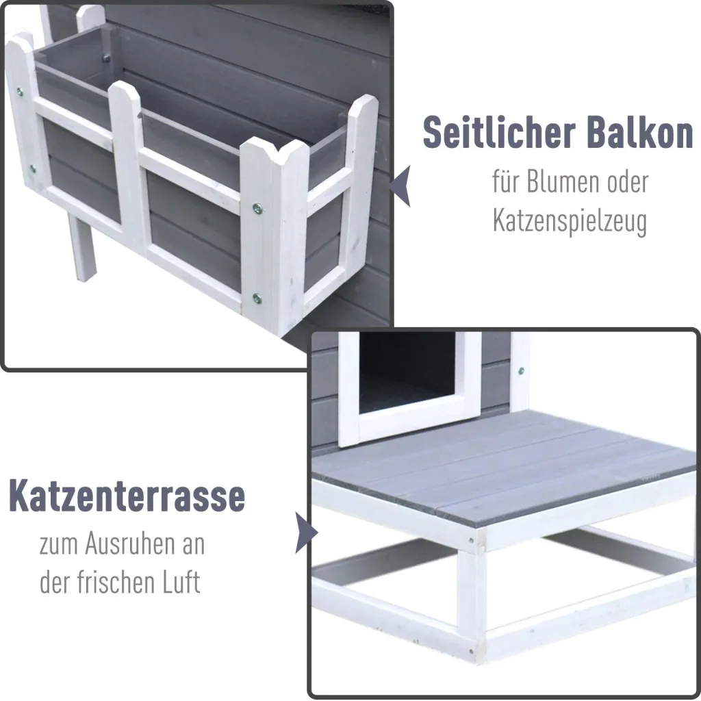 Katzenhaus mit Terrasse und Balkon